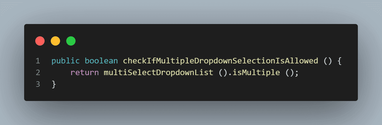 implementation of the checkIfMultipleDropdownSelectionIsAllowed()
