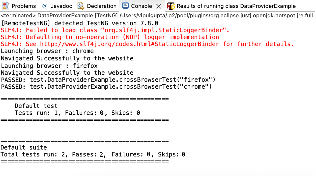 implemented a DataProvider named browserProvider