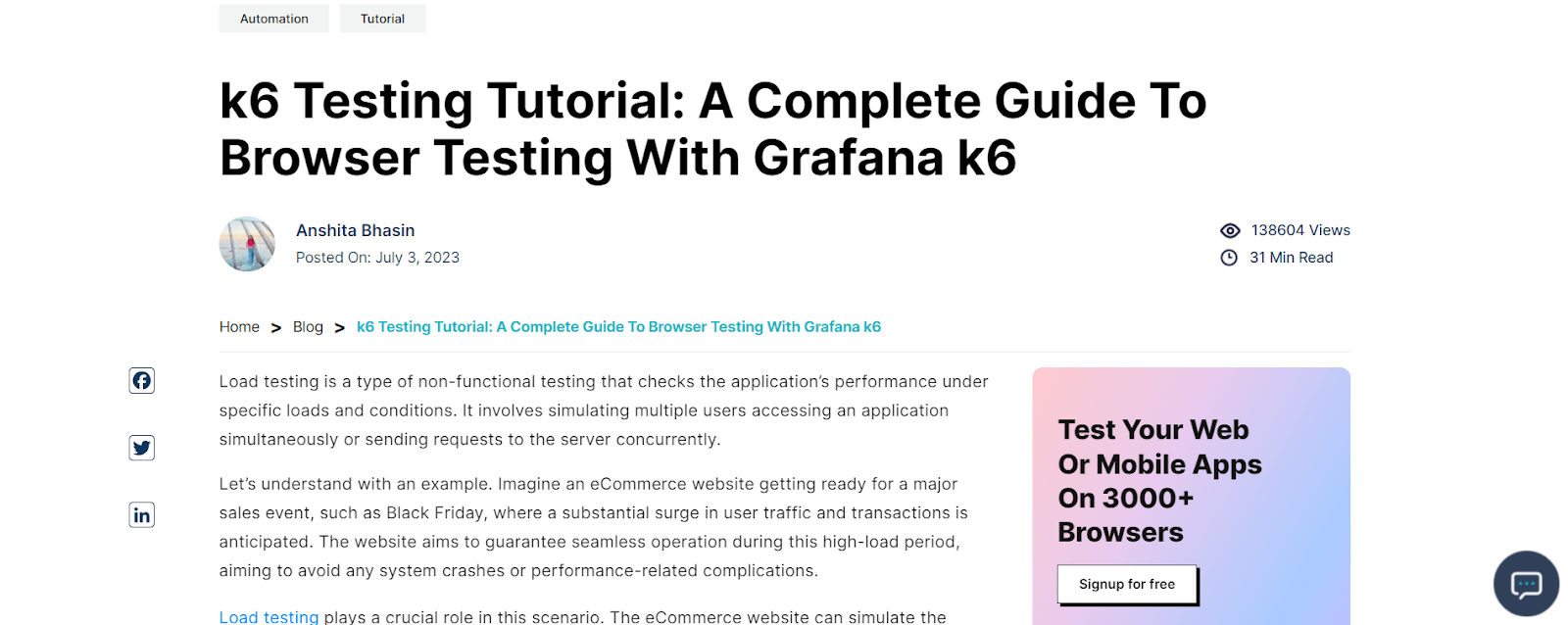 k6 Testing Tutorial