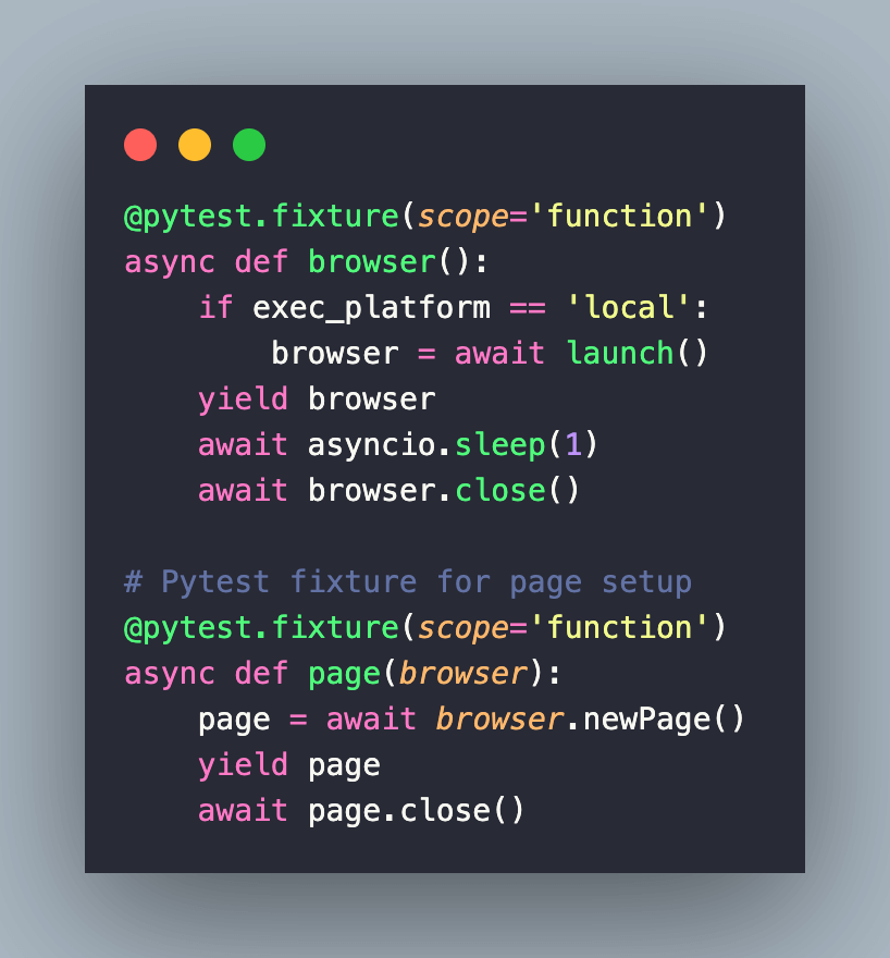 pytest fixture with function scope