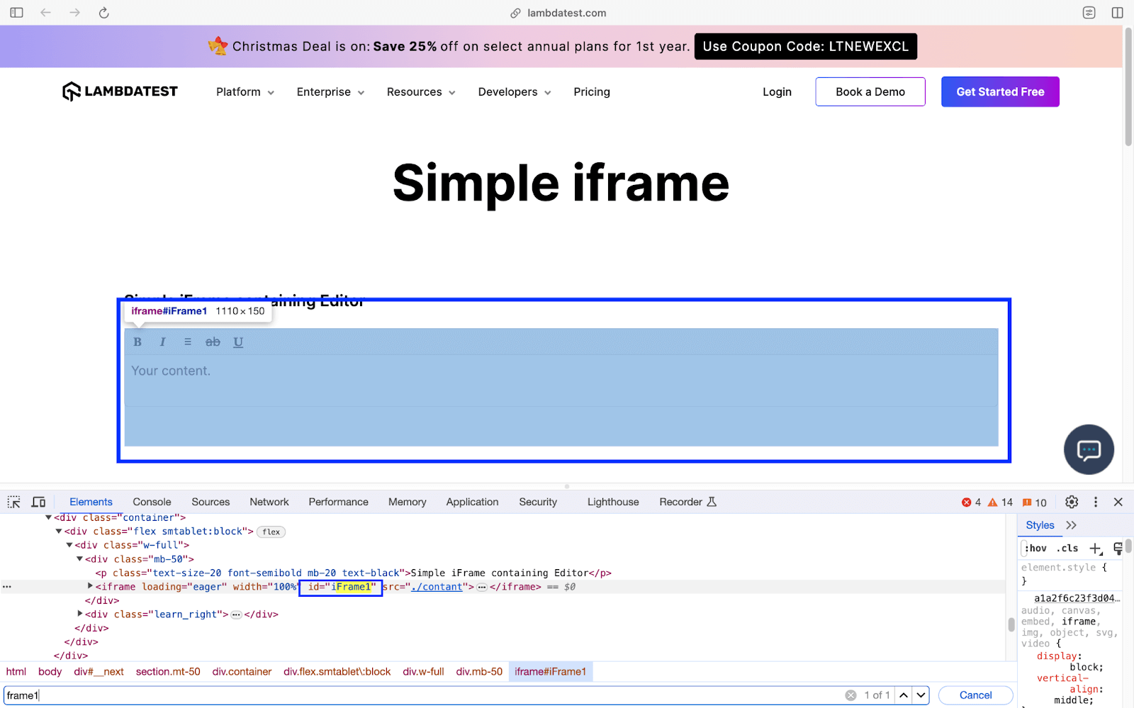 iFrame Demo