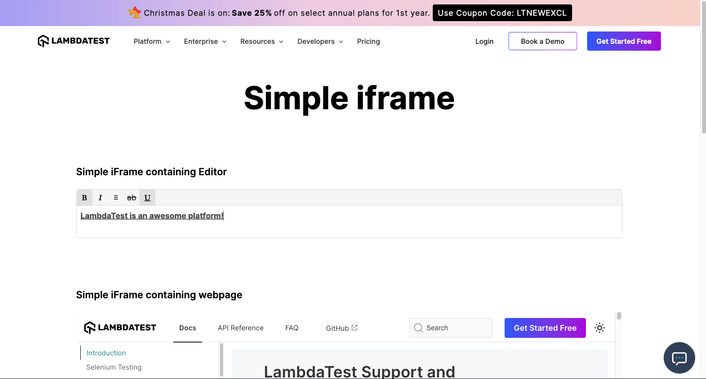 iFrame grab of test scenario - 1