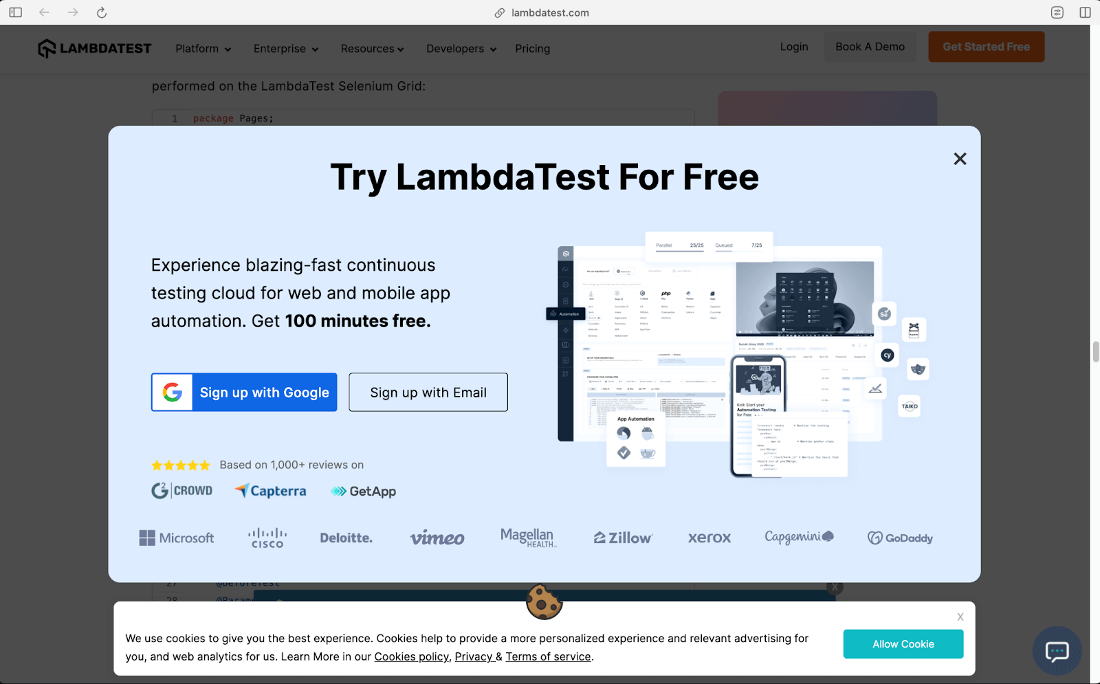 try LambdaTest free