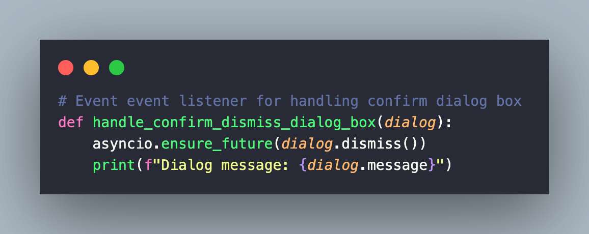 dismiss() dialog