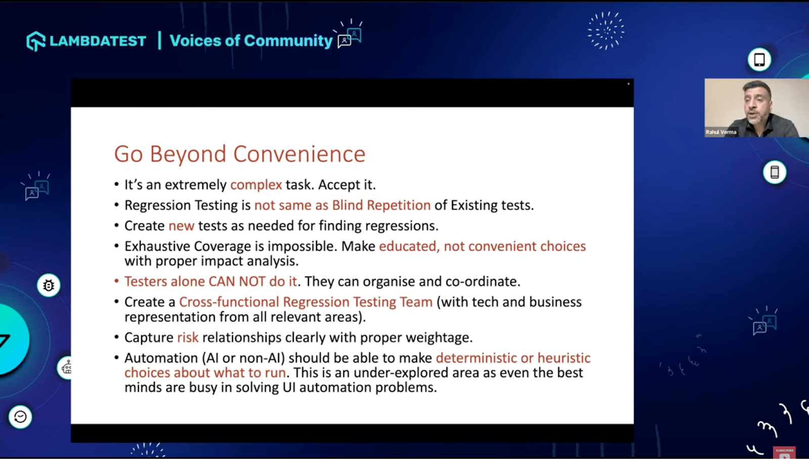 Practical Regression Testing: Go Beyond Convenience