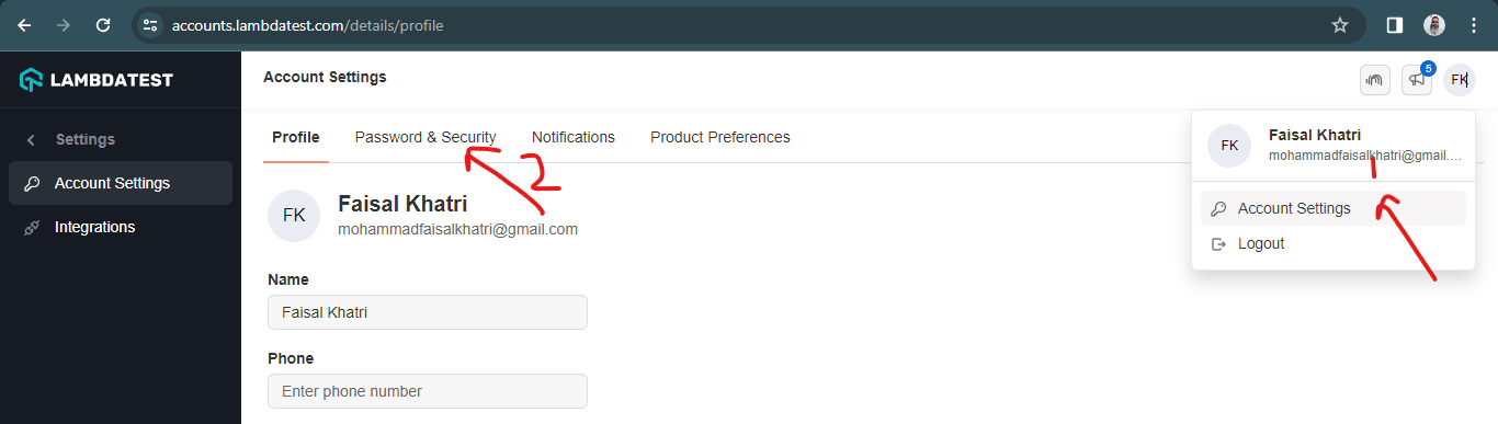 values for the LT_USERNAME and LT_ACCESS_KEY 