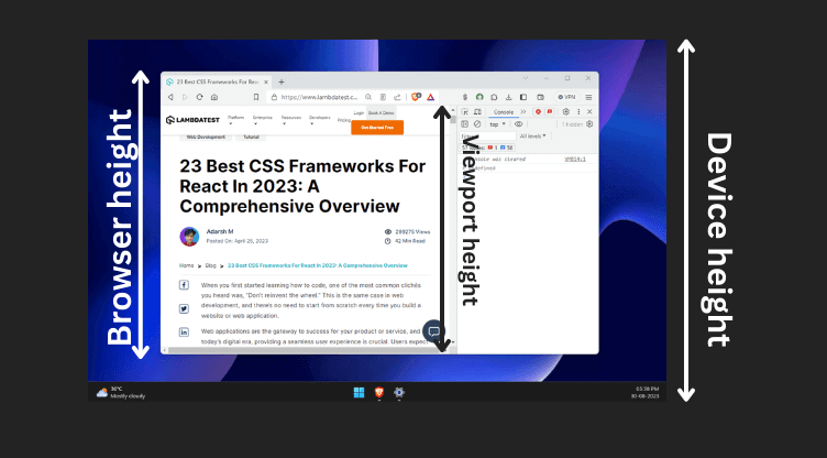 Browser height vs Viewport height vs Device height