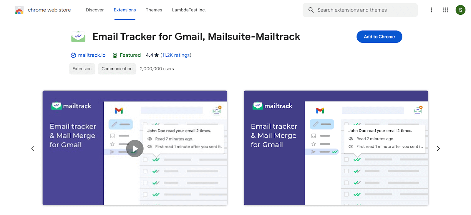 Email Tracker for Gmail, Mailsuite-Mailtrack