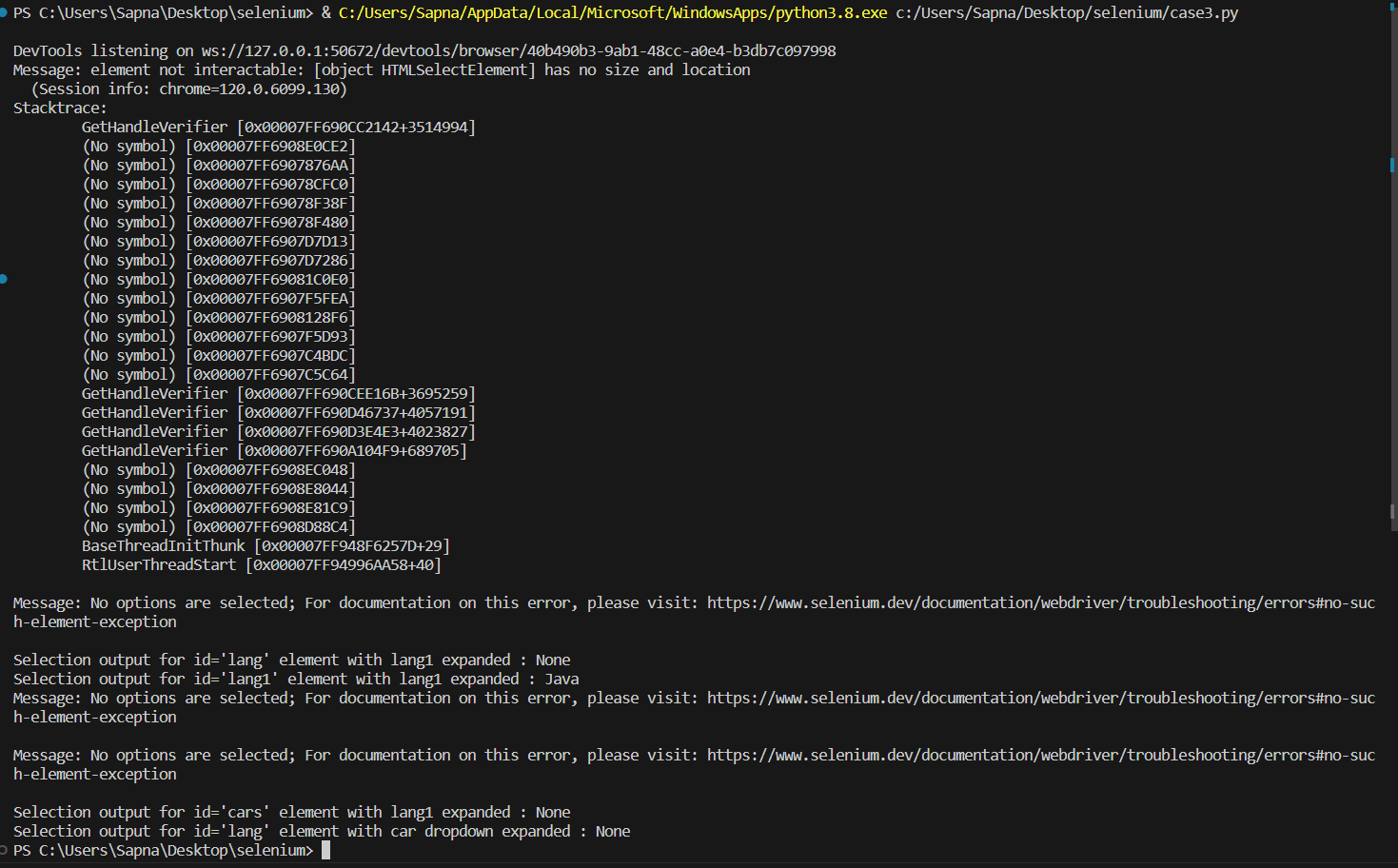 How To Handle ElementNotInteractable Exception