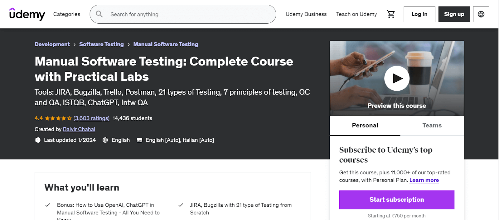 Manual Software Testing Complete Course with Practical Labs