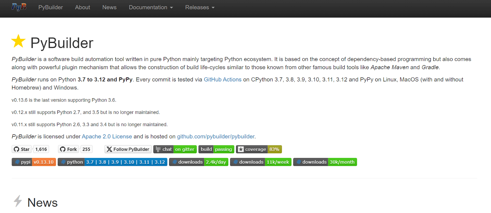 PyBuilder is an open-source Python build tool 