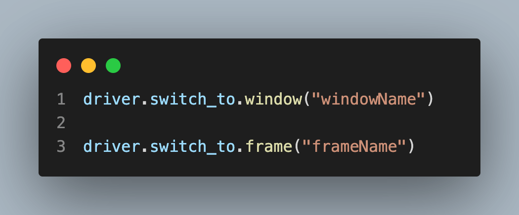 Switching between windows and frames
