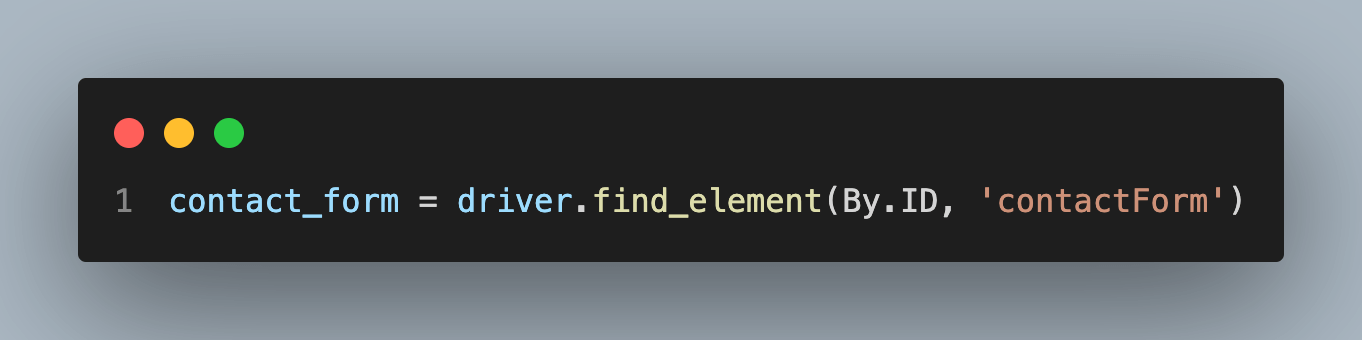 find_element method will be used