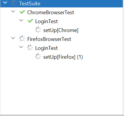 tests are executed in two different browsers