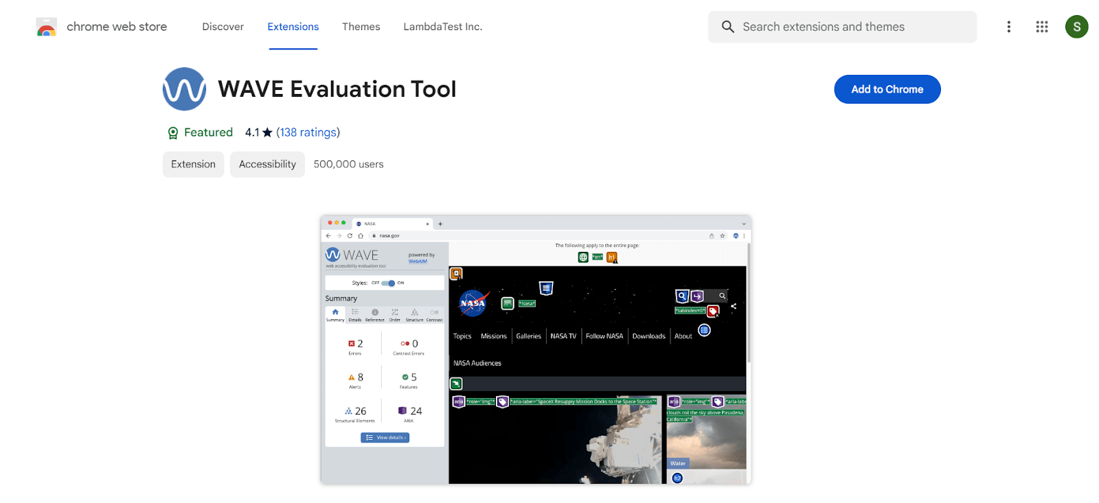 WAVE Evaluation Tool