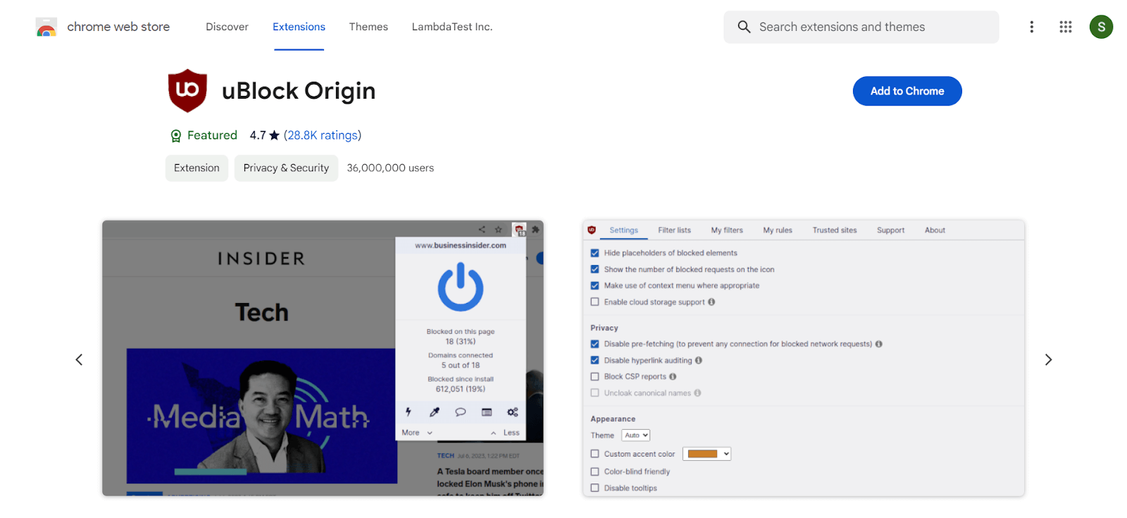 uBlock Origin