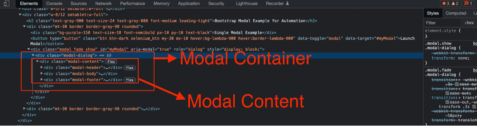 Verify and interact with the modal dialog window