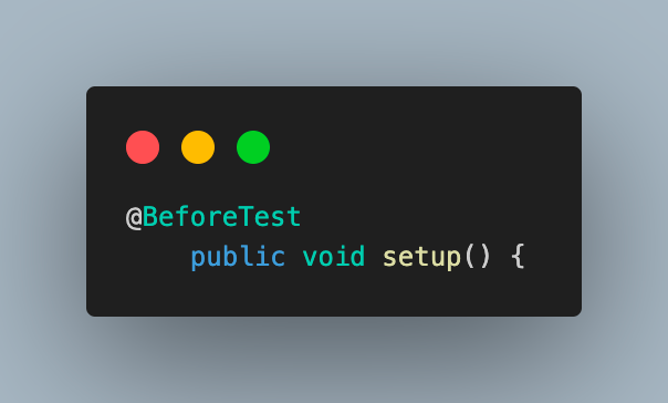 add the first method in this file as setup()