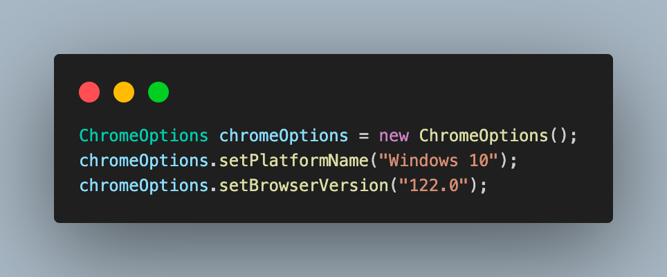create an object of the ChromeOptions class,