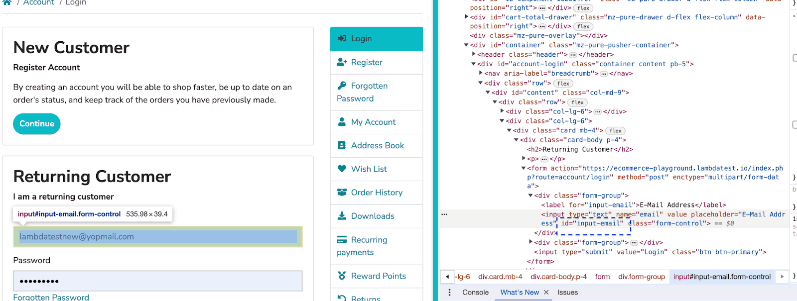 input element with the ID attribute