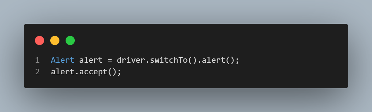 major functions on a JavaScript alert in Selenium WebDriver