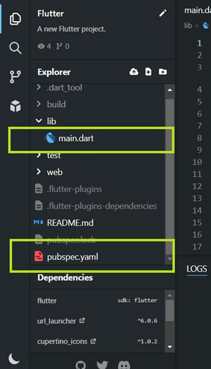 pubspec.yaml file under the dependencies section