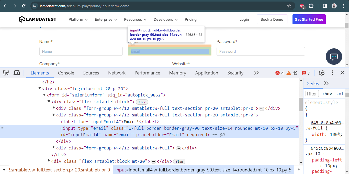 Chrome Developer Tools console