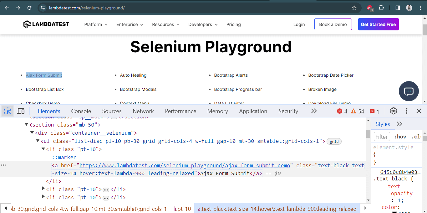 LambdaTest Selenium Playground