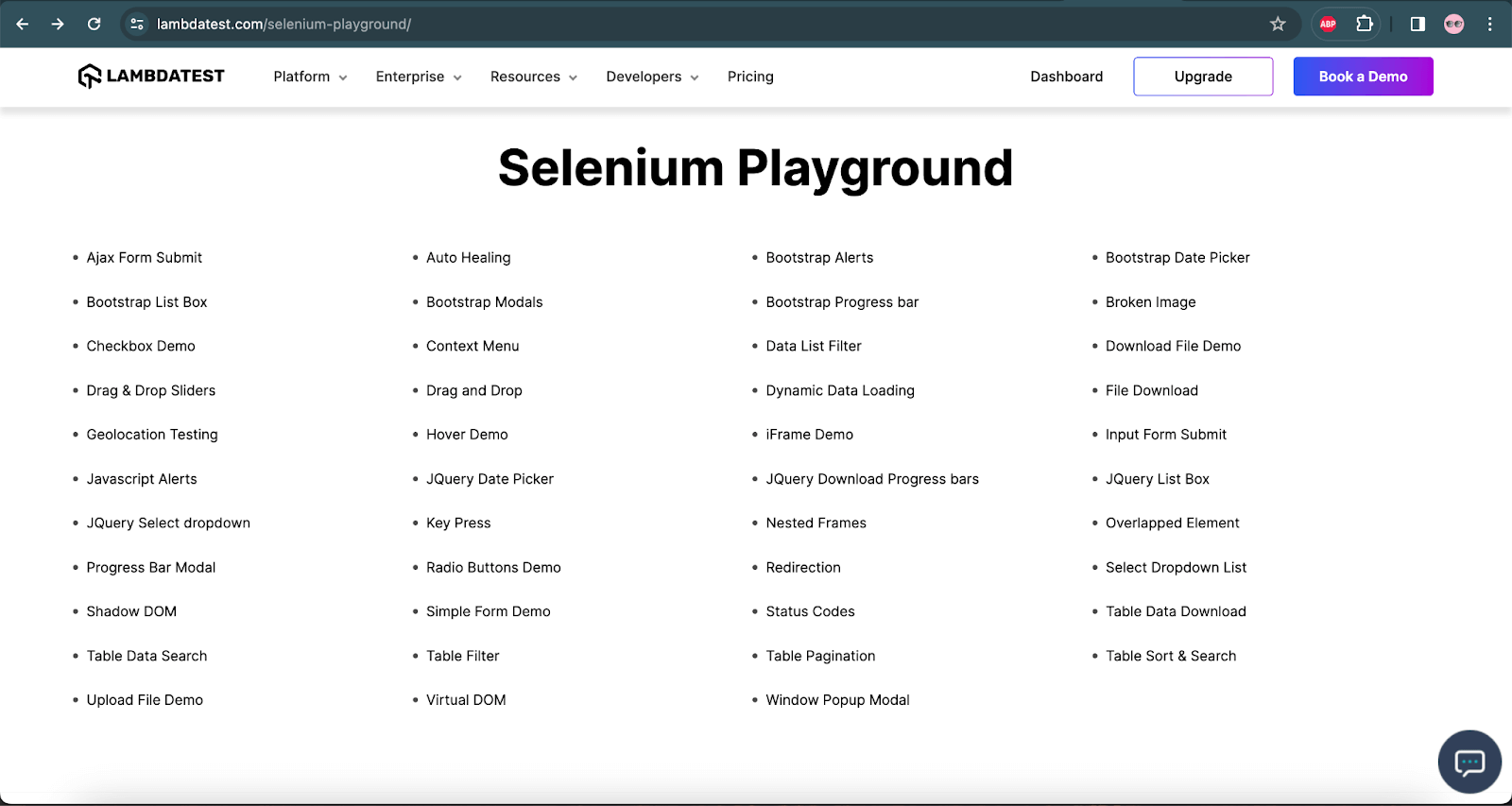 LambdaTest Selenium Playground