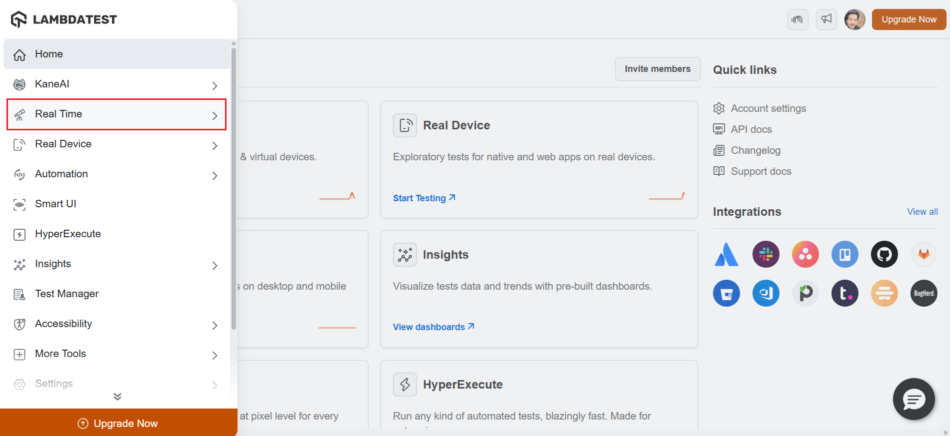 real time dashboard