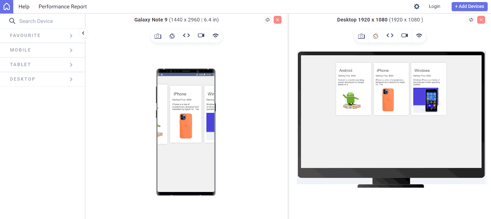 Example of layout break due to non-responsive CSS margins across different viewports