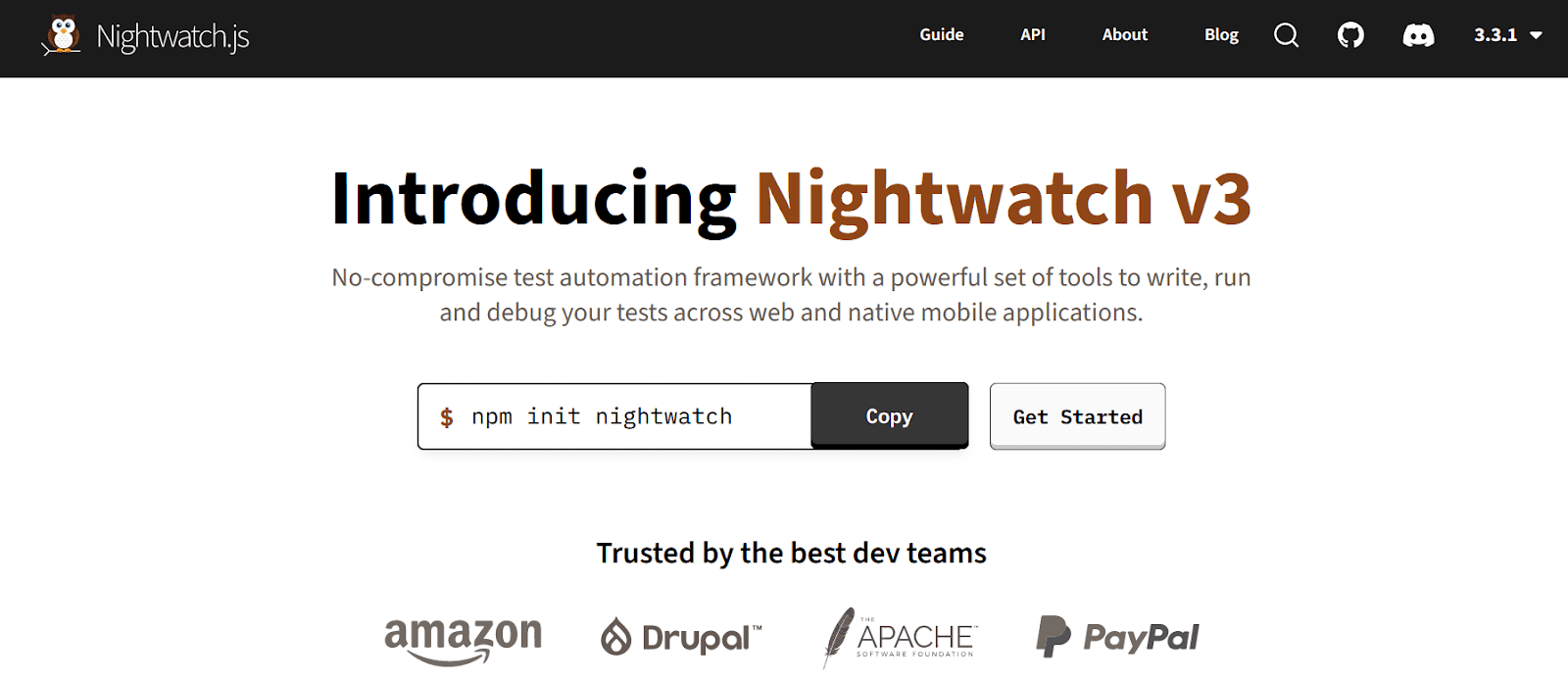 Nightwatch.js is a free, open-source automated testing framework