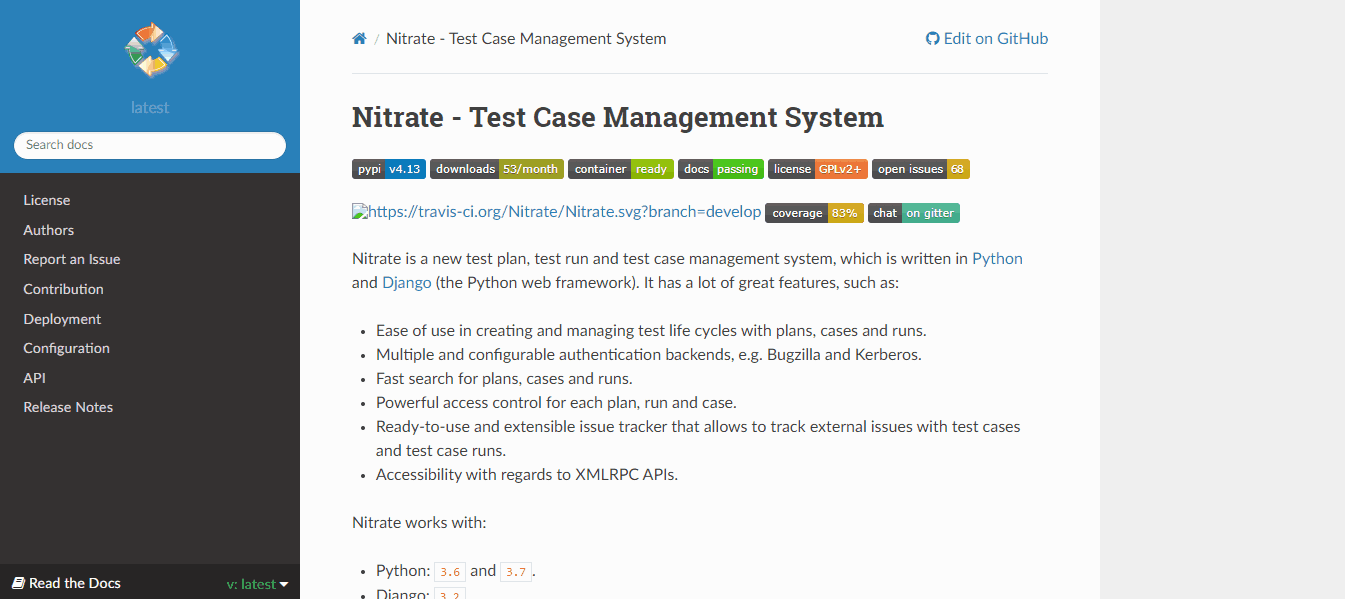 Nitrate is a new free test management tool 