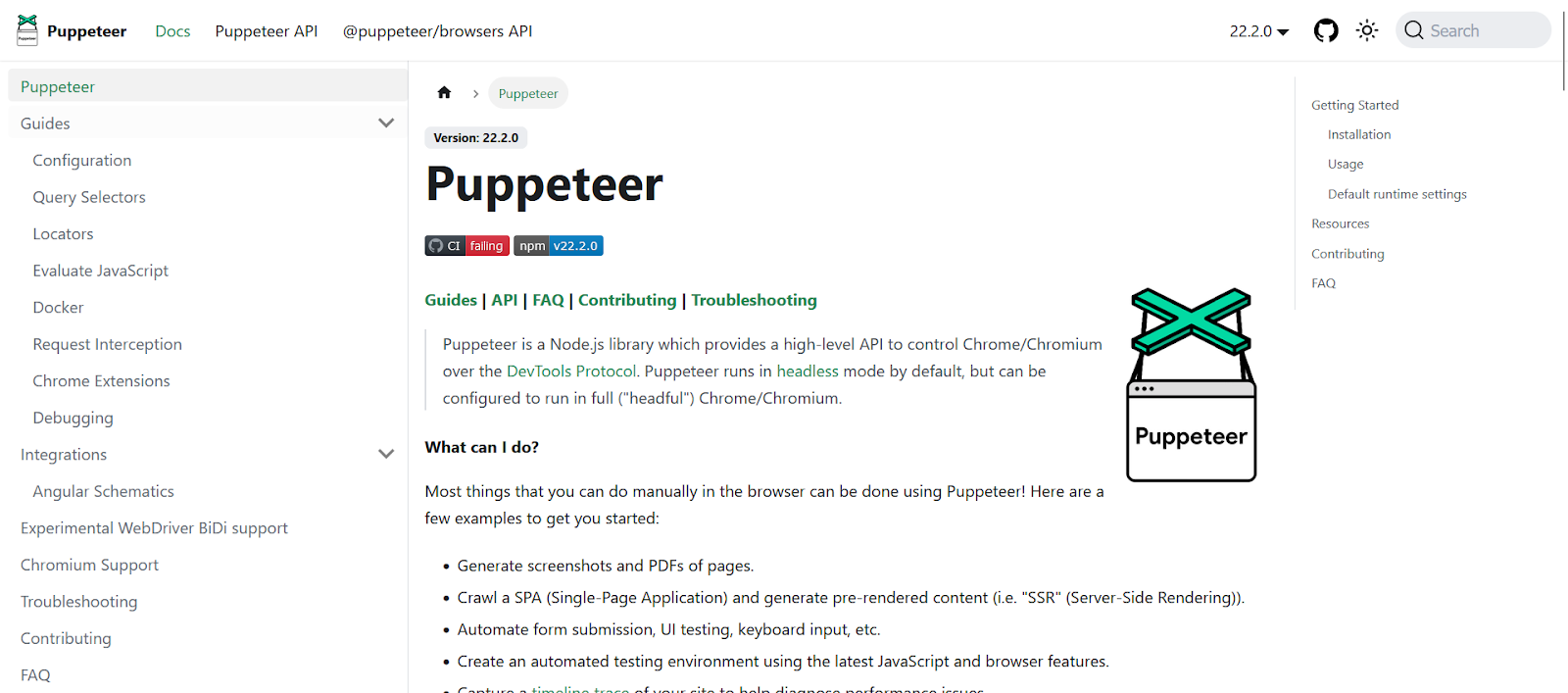 Puppeteer, a Node.js library, offers a user-friendly high-level API