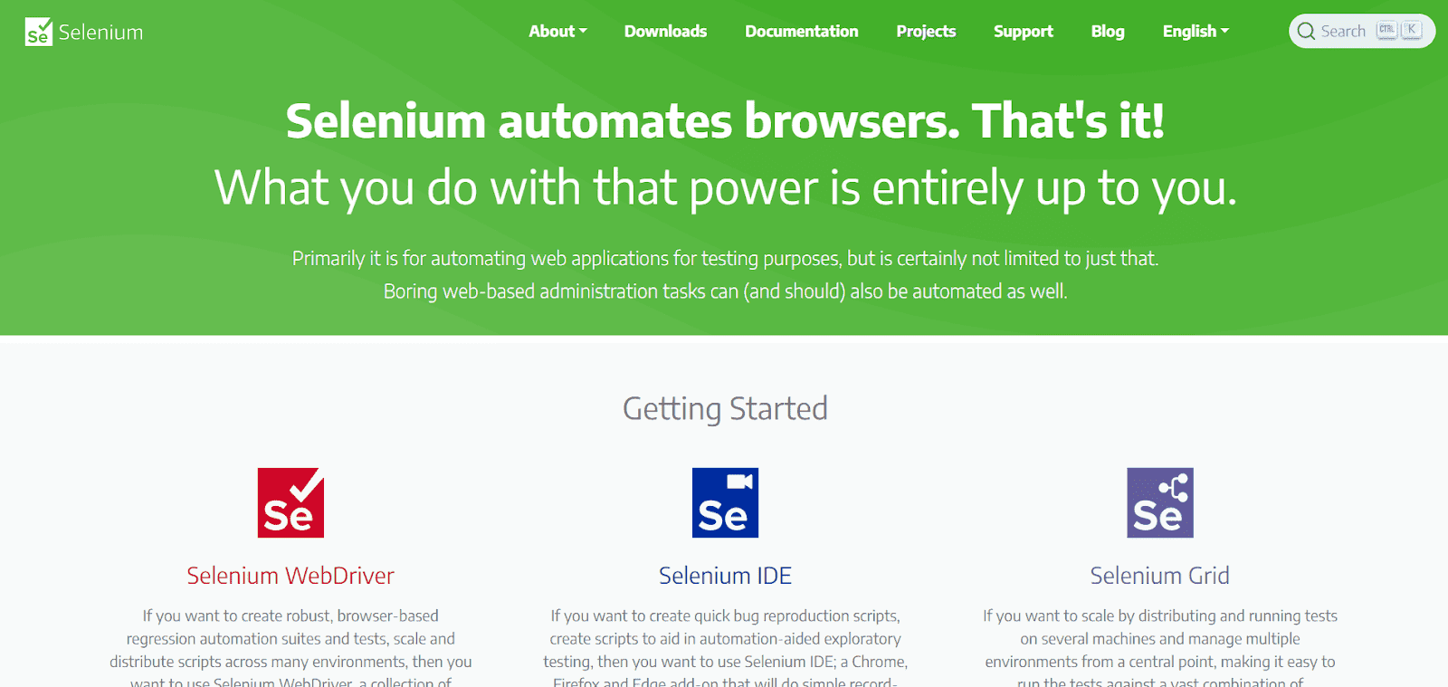 Selenium, a popular open-source suite of tools