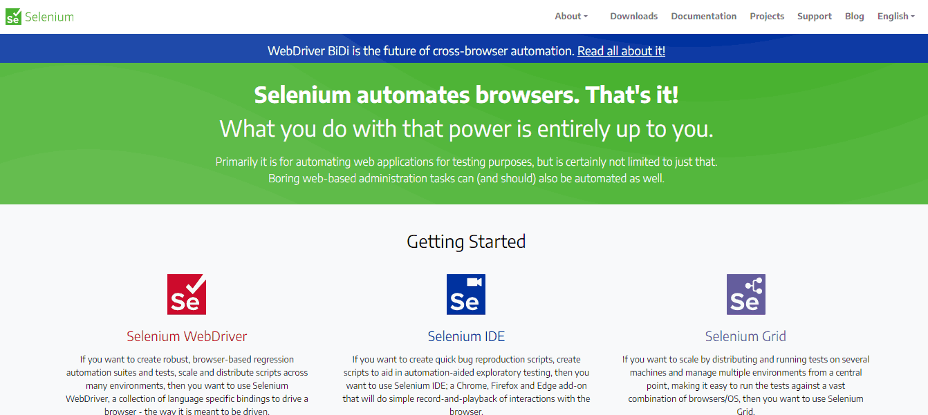 Selenium is an open-source automation testing tool 