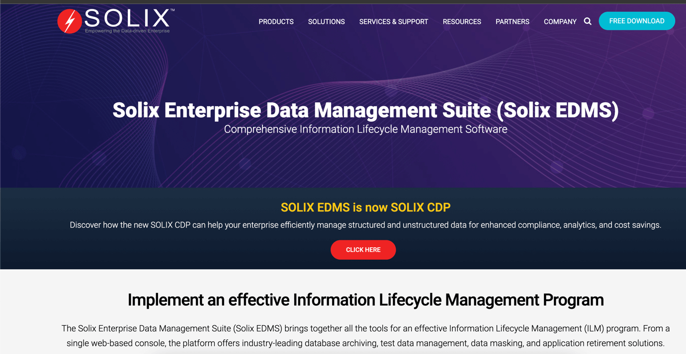 Solix Enterprise Data Management Suite (EDMS)