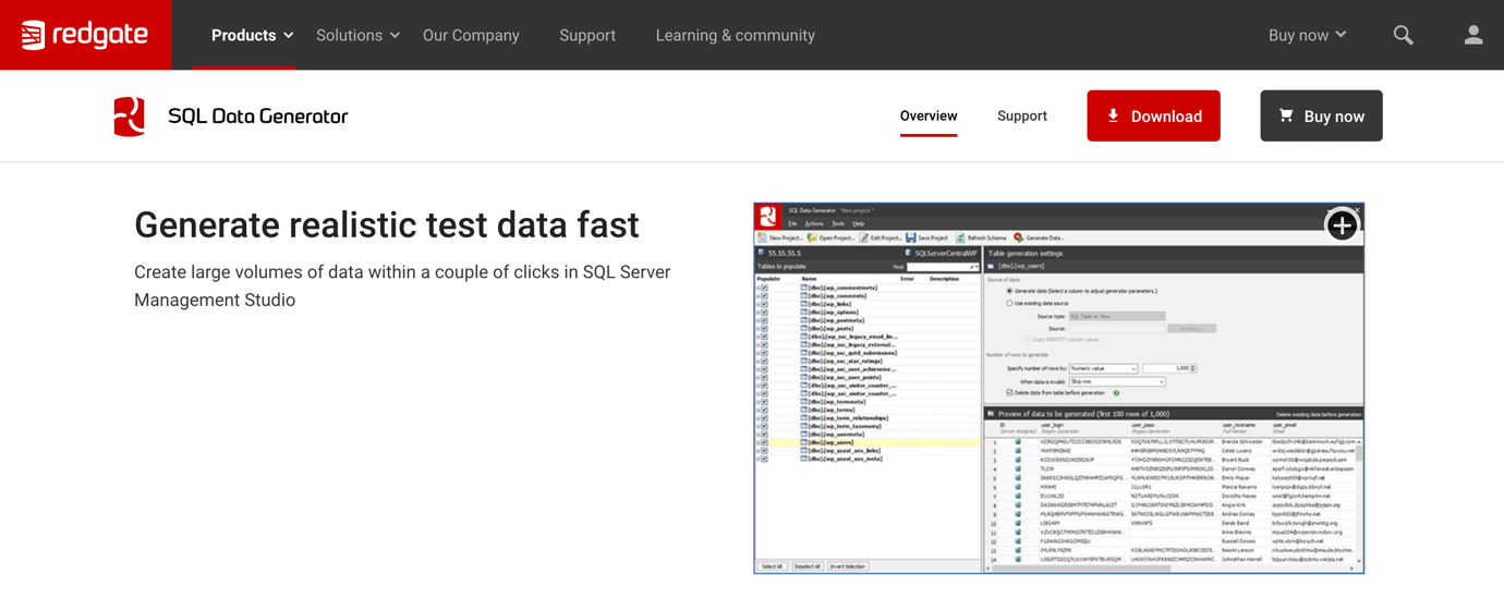 Redgate SQL Data Generator