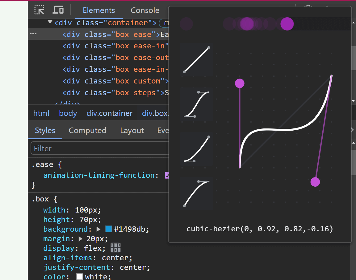    Example of a cubic-bezier Curve