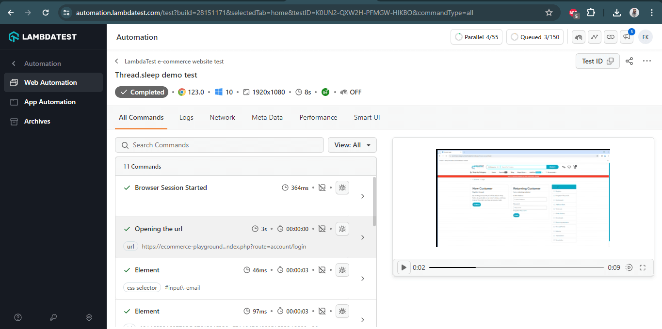 Web Automation Dashboard