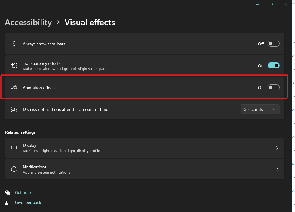 Windows Settings for Accessibility 