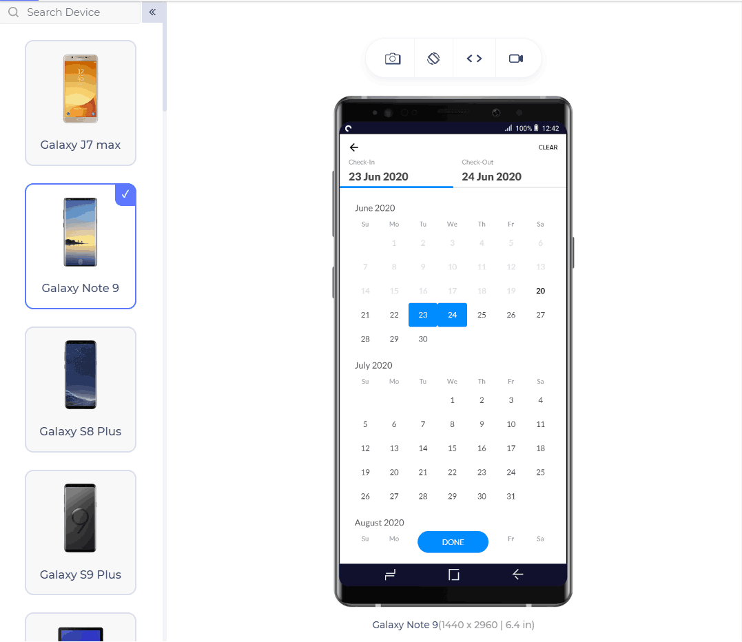 Graphic Calendar for Date Input