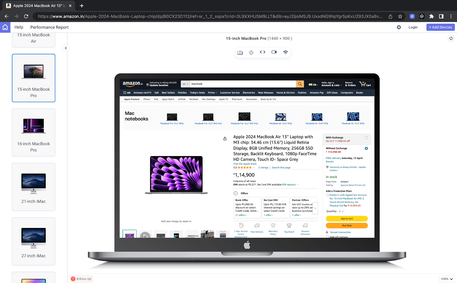 How Amazon uses padding on its product page