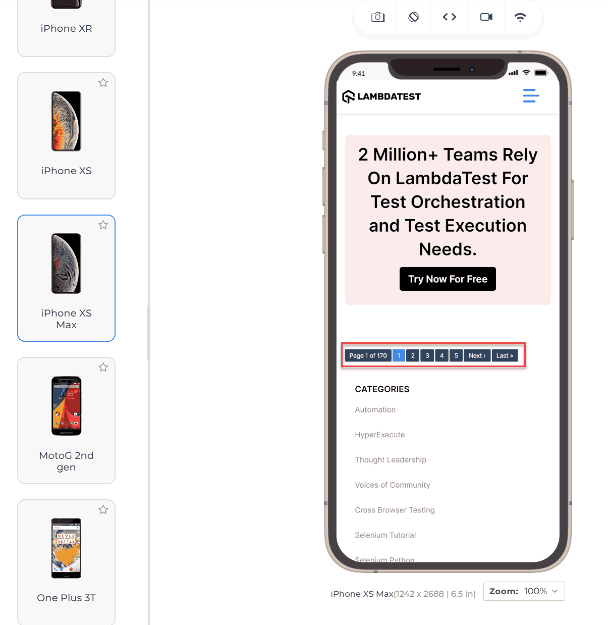 Mobile website with comments loading dynamically