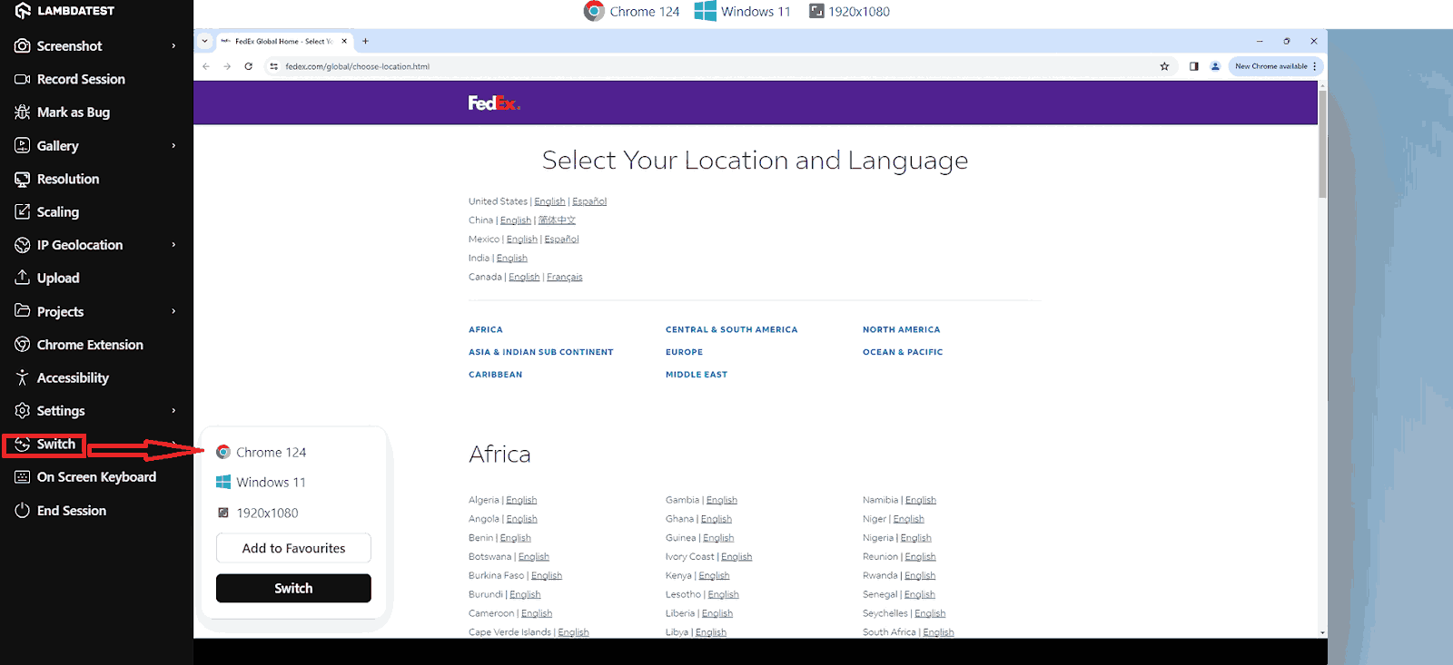 Screenshot of FedEx website showing multi-column layout on desktop and single-column layout on mobile devices