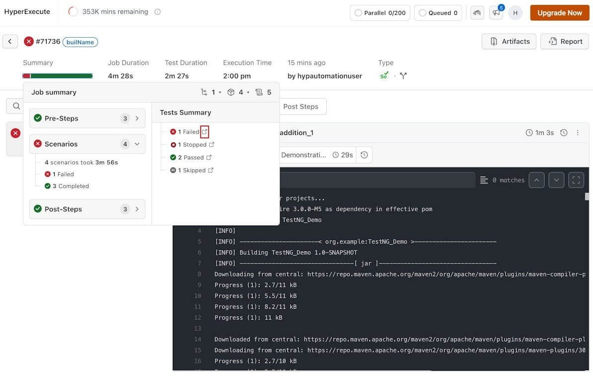 Test Summary Hyperlinks