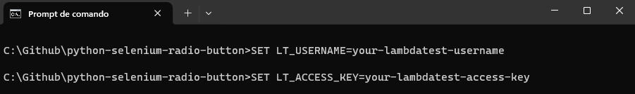 lambda test platform username and access key setup