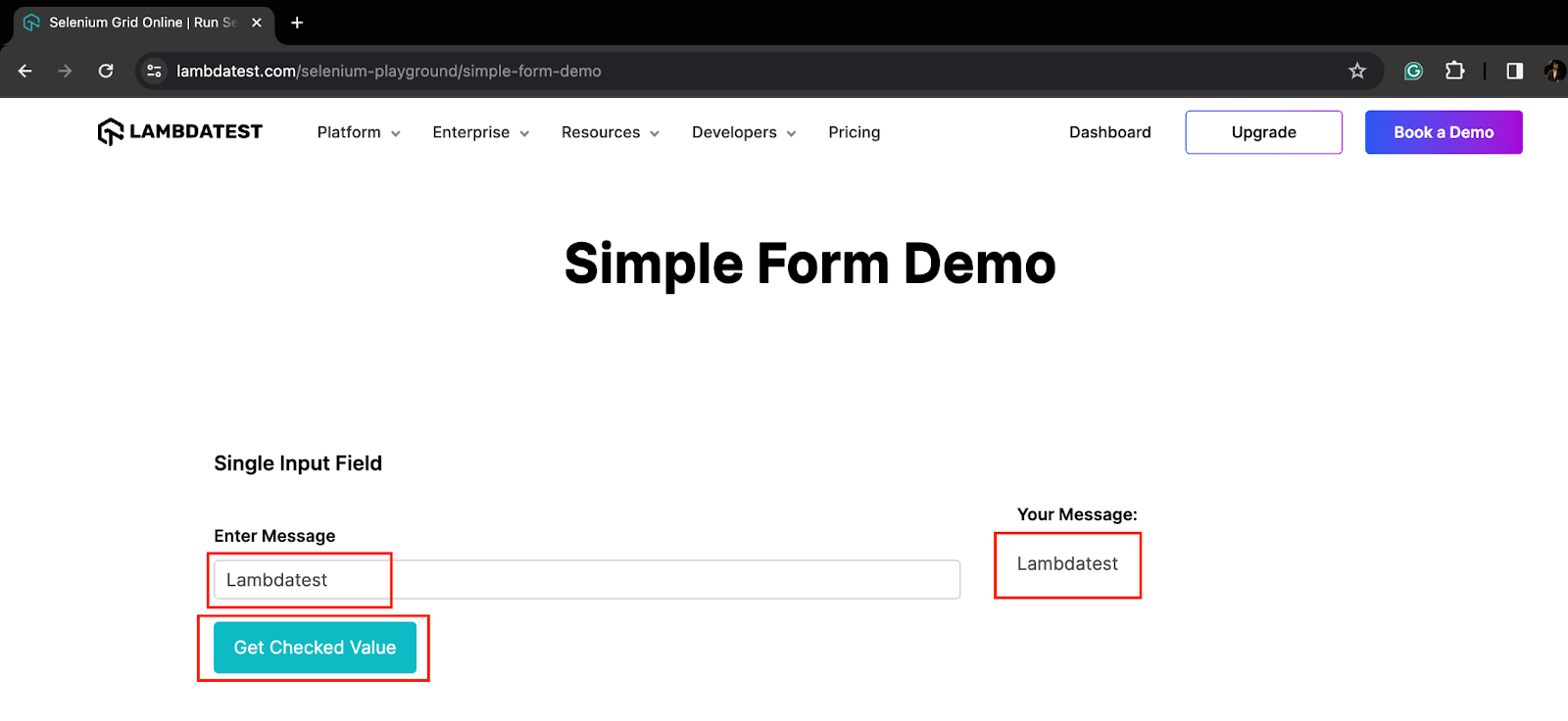 response value