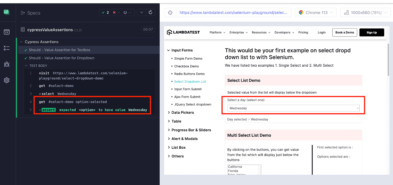 CypressValueAssertions Test execution Assert Based on Value Tag