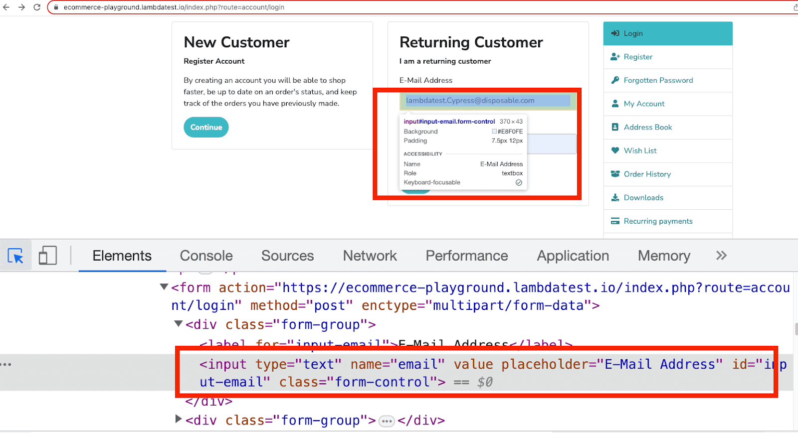  form-control in DOM.